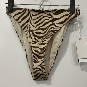 Good American cheeky zebra print bikini bottoms